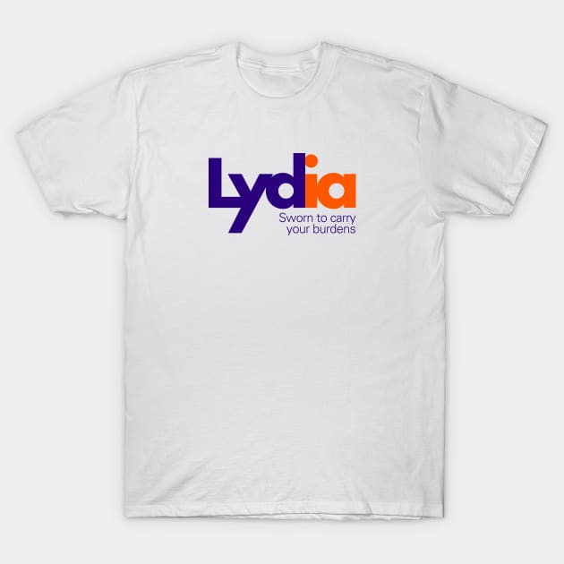 Lydia's Courier Service (Fedex logo parody) T-Shirt by thedesigngarden